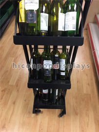 China 3 planken Mobiele Frisdrank/de Tribune Zwarte Kleur van de Wijnvertoning met 4 Gietmachines leverancier