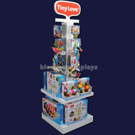 China 4 - Het Stuk speelgoed van de manier de Hoogste Haak Houten Vertoning van het de Detailhandelproduct van de Vertoningsplank Witte Geschilderde leverancier