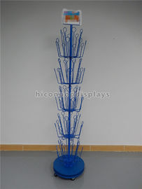 China Het visuele Blauwe Metaal die van de Koopwaarvertoning Freestanding Marionettenstuk speelgoed Vertoningsrek roteren leverancier