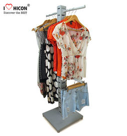 China Van de Koopwaarvertoningen van de kledingstukopslag Pop van het de Vloermetaal Houten de Kledingsrek voor Verkoop leverancier