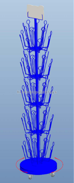 Het visuele Blauwe Metaal die van de Koopwaarvertoning Freestanding Marionettenstuk speelgoed Vertoningsrek roteren