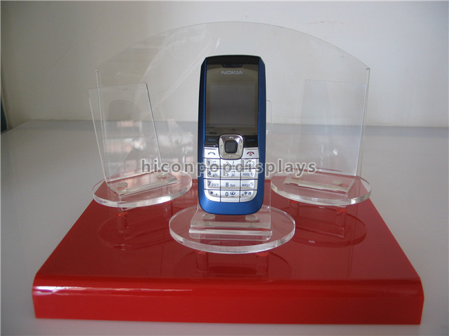 Mobiele het Rekcountertop van de Winkel Duidelijke Acrylvertoning voor Smartphones-Reclame