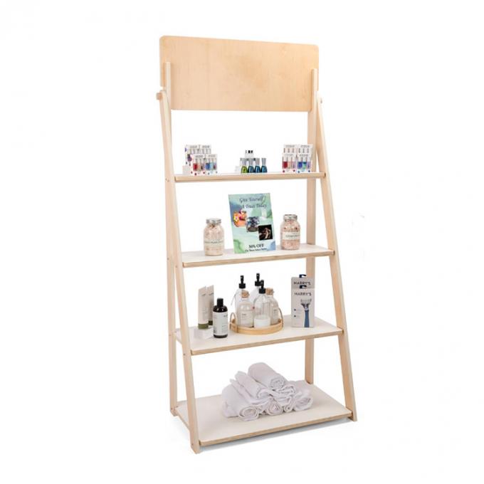Eco-vriendelijke 4-Tier Cosmetische Display Stand Retail Store Display Shelf